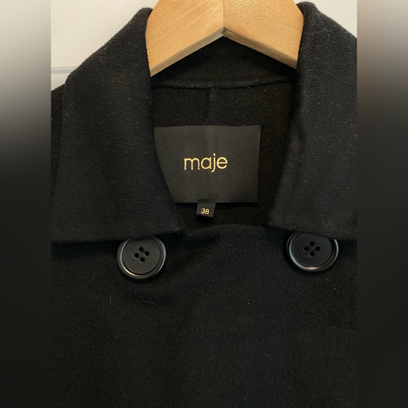 Wool Maje black coat - Picture 2 of 7